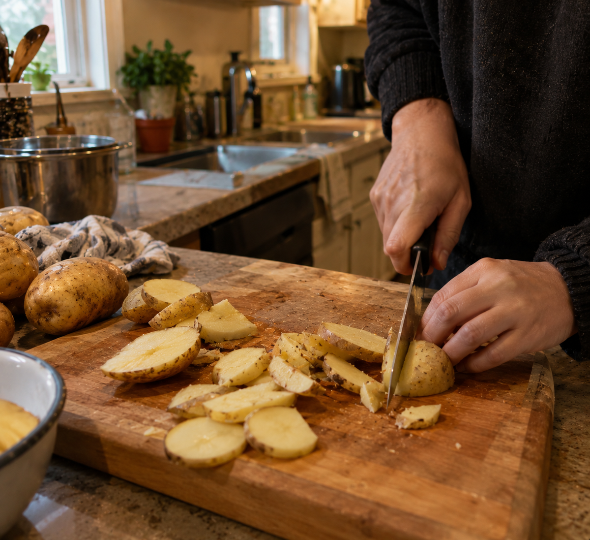 Chopping Vegetables by Hand, One Slow Slice at a Time