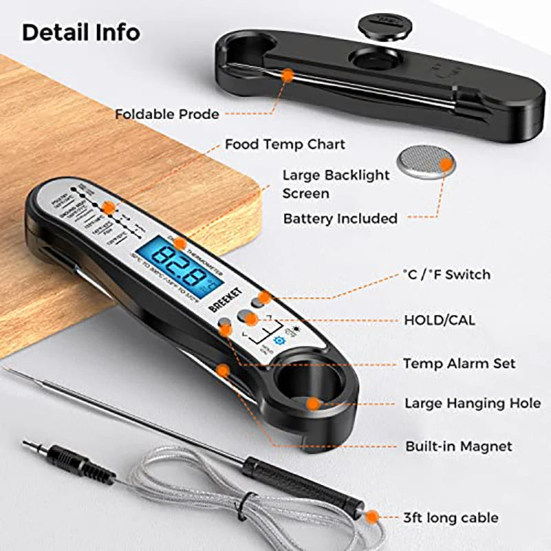 Dual Probe Digital Meat Thermometer with Backlight