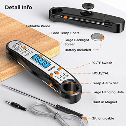 Dual Probe Digital Meat Thermometer with Backlight