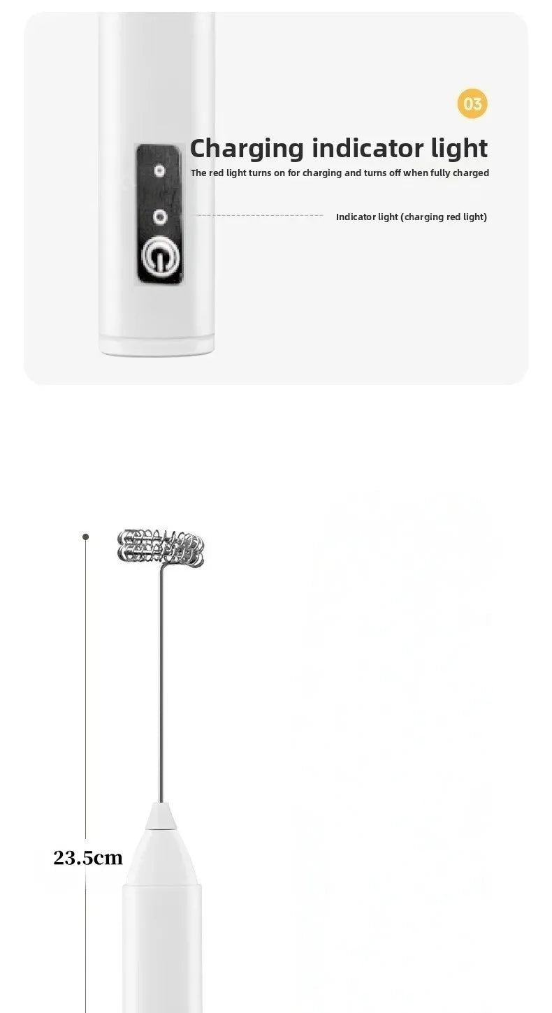 Electric Milk Frother, Rechargeable Handheld Whisk