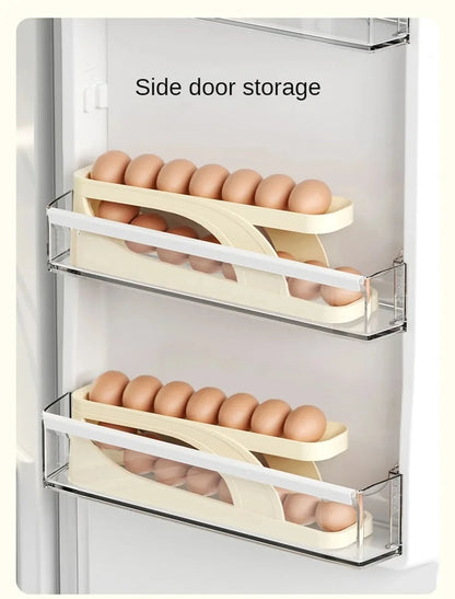 Double-Layer Rolling Egg Holder – Space-Saving Automatic Egg Dispenser for Refrigerator