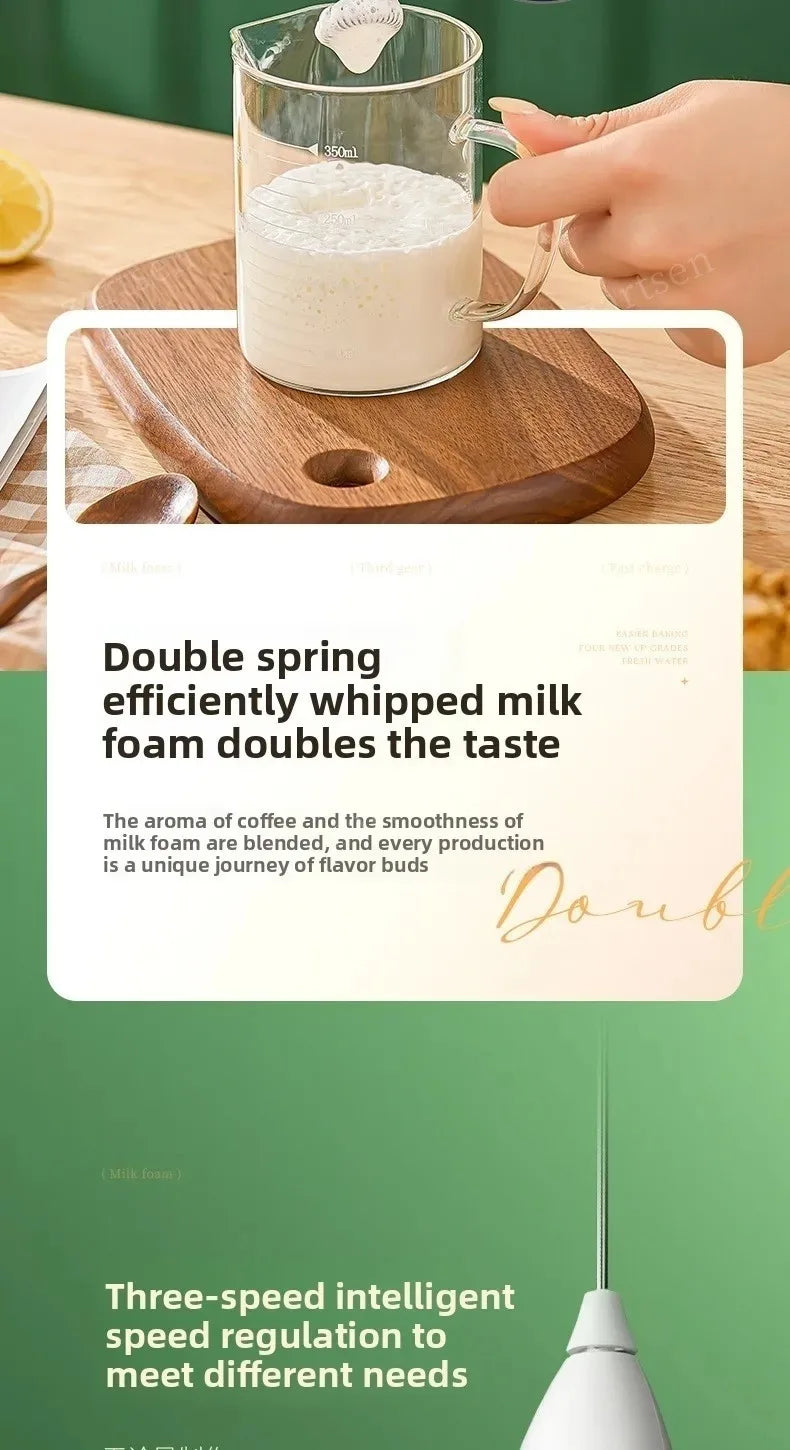 Electric Milk Frother, Rechargeable Handheld Whisk