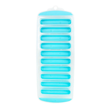 Silicone Ice Cube Tray with Lid – 10-Hole Long Strip Ice Mold