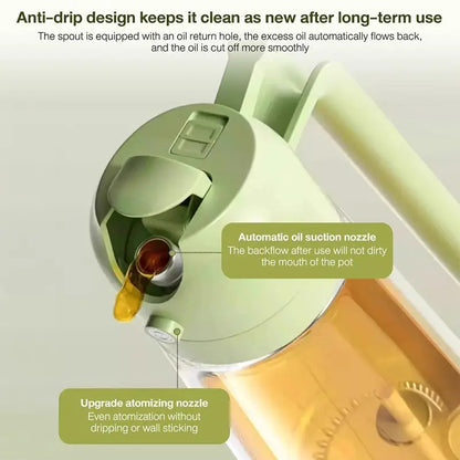 2-in-1 Olive Oil Dispenser & Sprayer, 470ml Glass