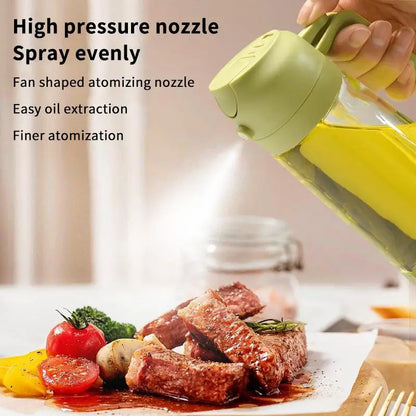 2-in-1 Olive Oil Dispenser & Sprayer, 470ml Glass