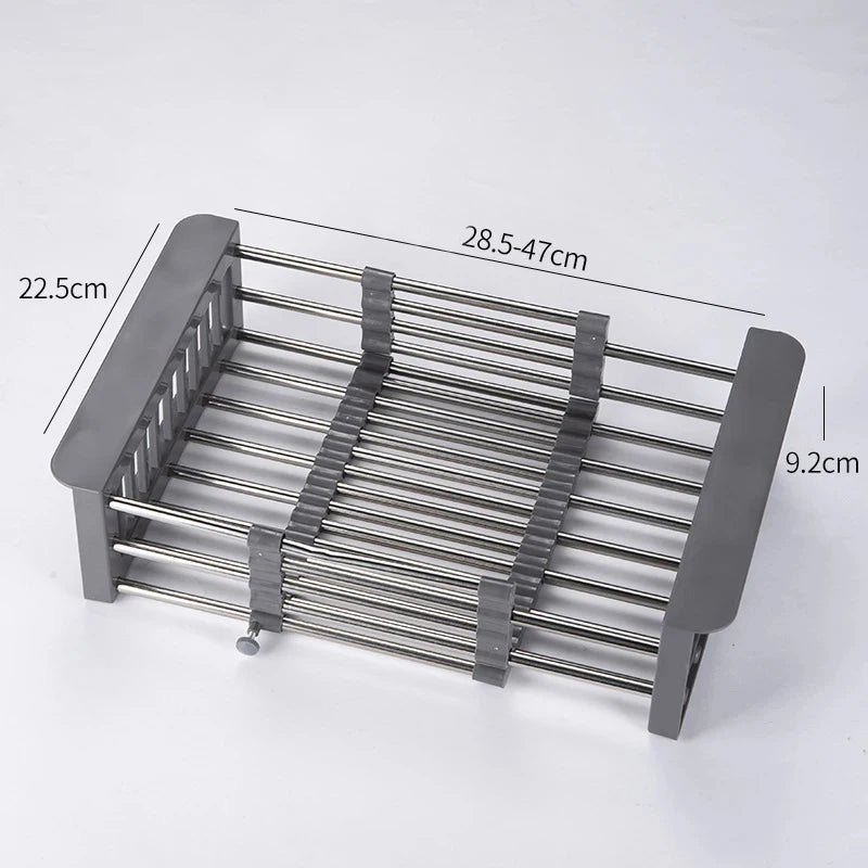 Roll-Up Triangle Dish Drying Rack – Stainless Steel Sink Corner Organizer