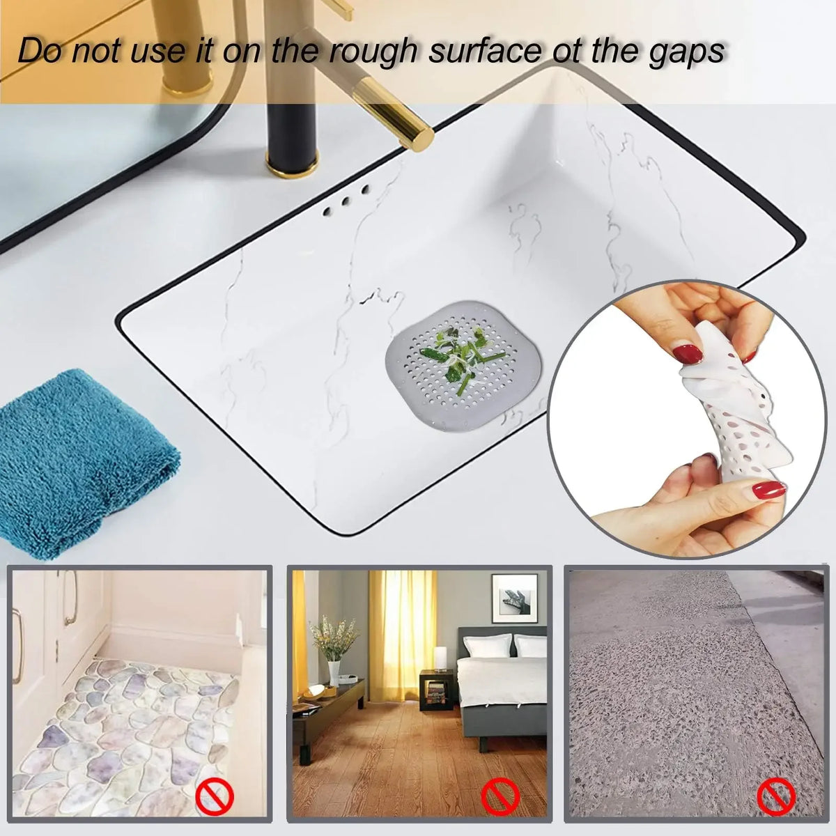 Silicone Drain Stopper with Hair Catcher – Kitchen & Bathroom