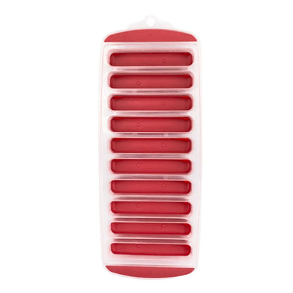 Silicone Ice Cube Tray with Lid – 10-Hole Long Strip Ice Mold