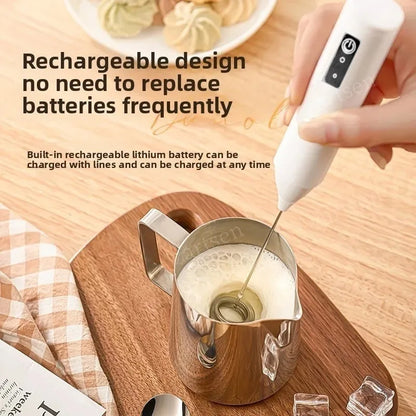 Electric Milk Frother, Rechargeable Handheld Whisk