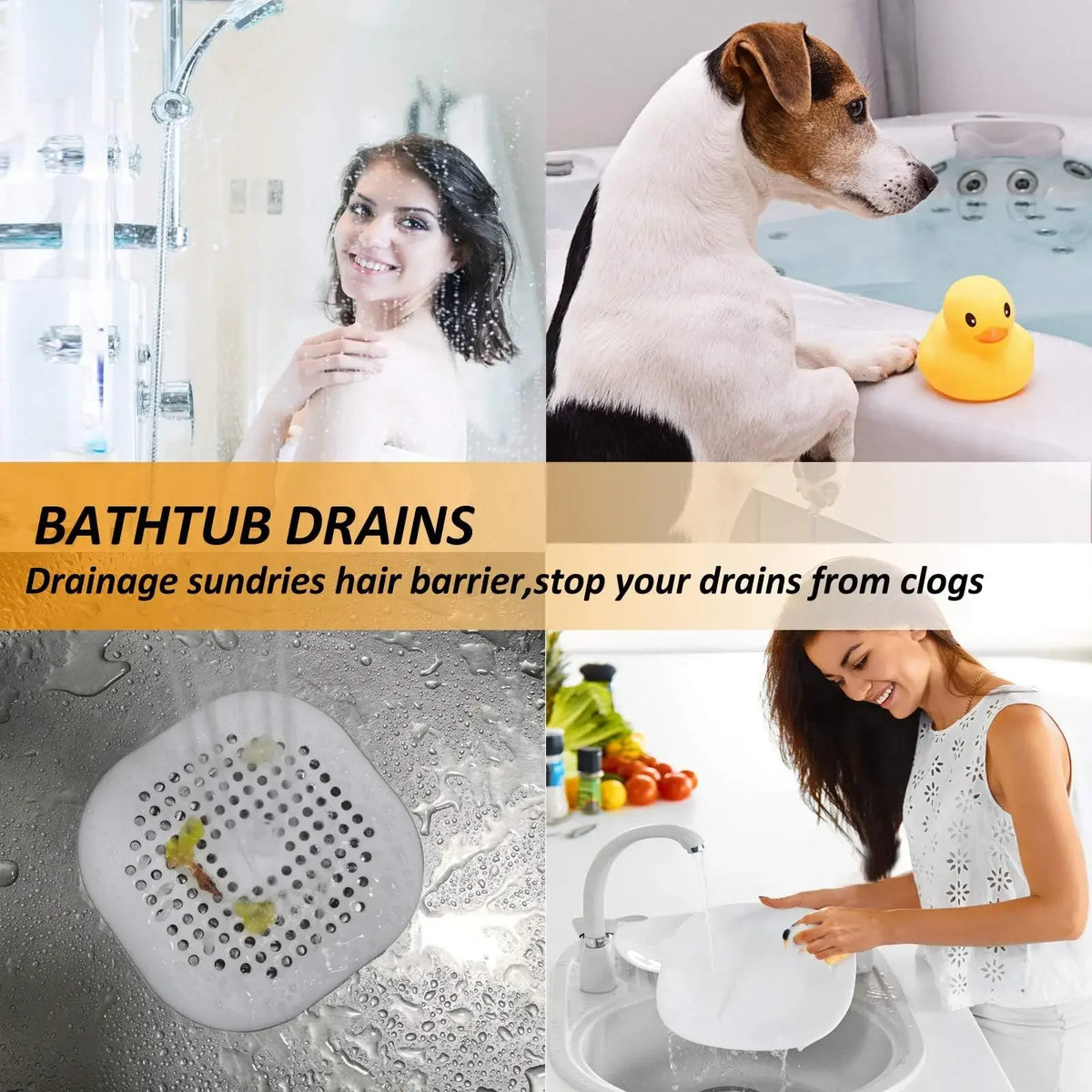 Silicone Drain Stopper with Hair Catcher – Kitchen & Bathroom