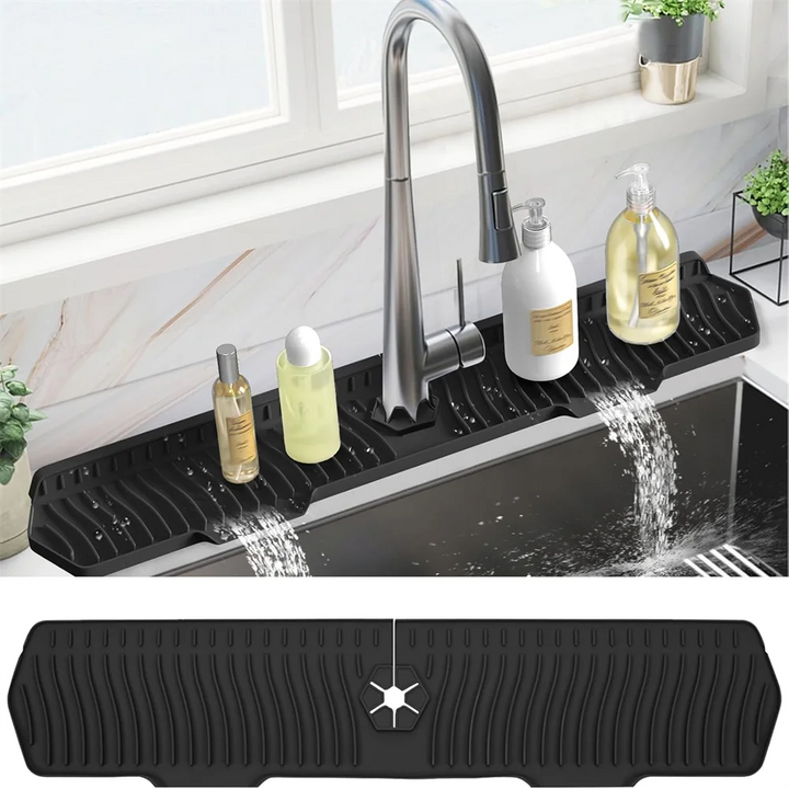 Silicone Kitchen Sink Splash Guard – Draining Mat & Sink Protector, 24/29.5 in