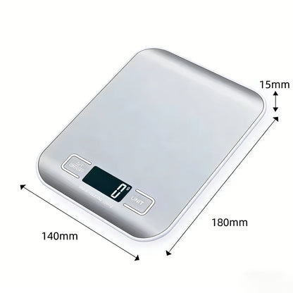 Stainless Steel Food Scale with LED Display, 1g Accuracy