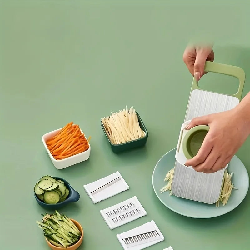 7-in-1 Vegetable Slicer & Grater Set with Interchangeable Blades
