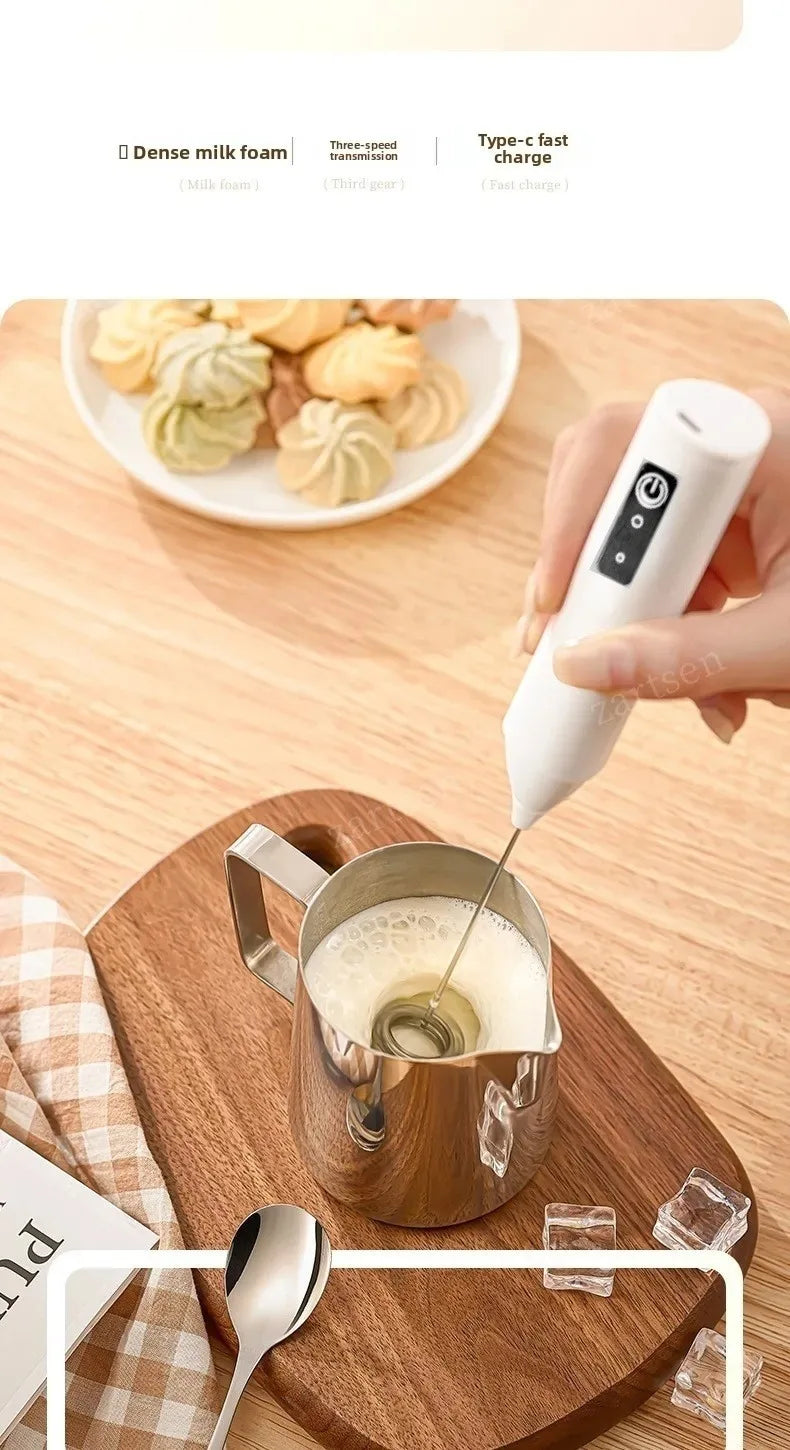 Electric Milk Frother, Rechargeable Handheld Whisk
