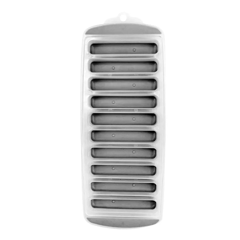 Silicone Ice Cube Tray with Lid – 10-Hole Long Strip Ice Mold