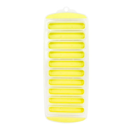 Silicone Ice Cube Tray with Lid – 10-Hole Long Strip Ice Mold