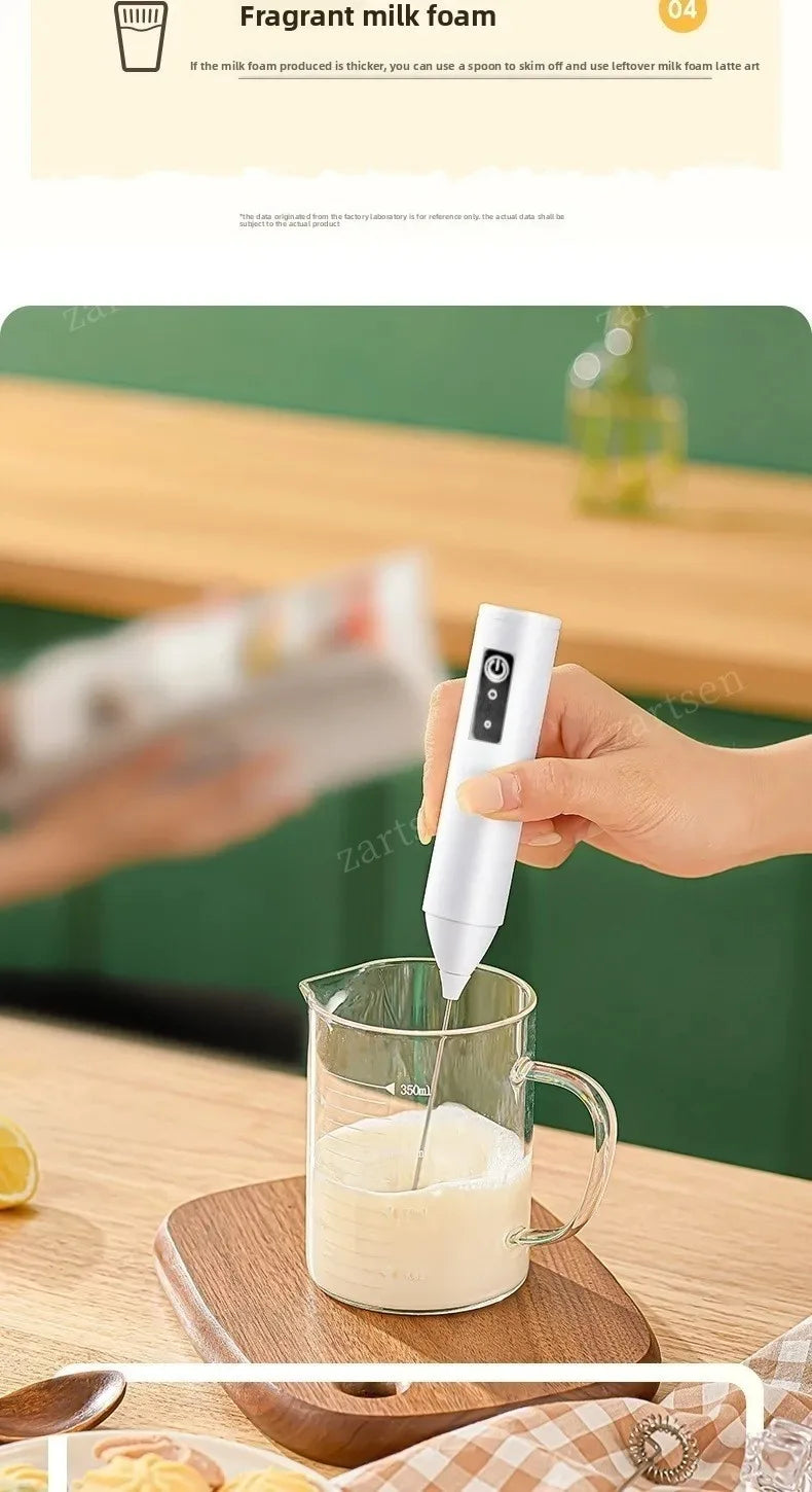 Electric Milk Frother, Rechargeable Handheld Whisk