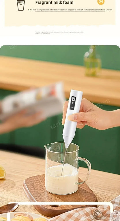 Electric Milk Frother, Rechargeable Handheld Whisk