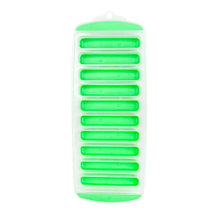 Silicone Ice Cube Tray with Lid – 10-Hole Long Strip Ice Mold