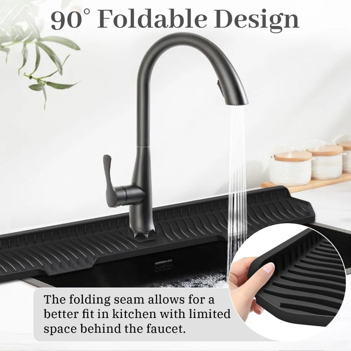 Silicone Kitchen Sink Splash Guard – Draining Mat & Sink Protector, 24/29.5 in