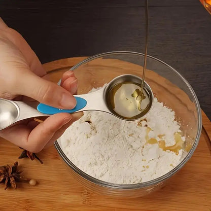 Stainless Steel Measuring Spoons – 9-Piece Magnetic Set with Scale