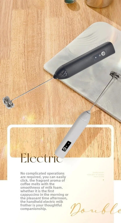 Electric Milk Frother, Rechargeable Handheld Whisk