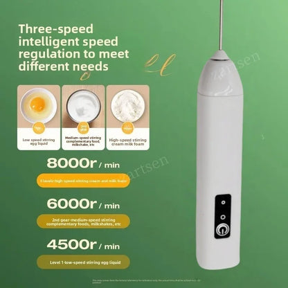 Electric Milk Frother, Rechargeable Handheld Whisk