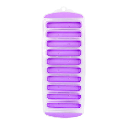 Silicone Ice Cube Tray with Lid – 10-Hole Long Strip Ice Mold