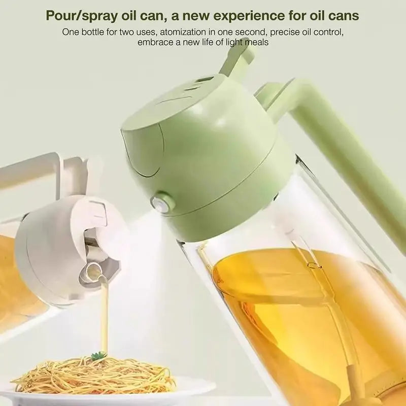 2-in-1 Olive Oil Dispenser & Sprayer, 470ml Glass