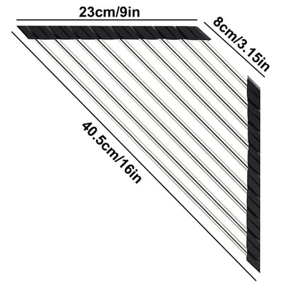 Roll-Up Triangle Dish Drying Rack – Stainless Steel Sink Corner Organizer