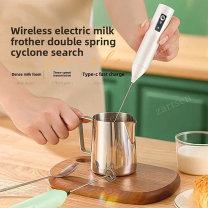 Electric Milk Frother, Rechargeable Handheld Whisk