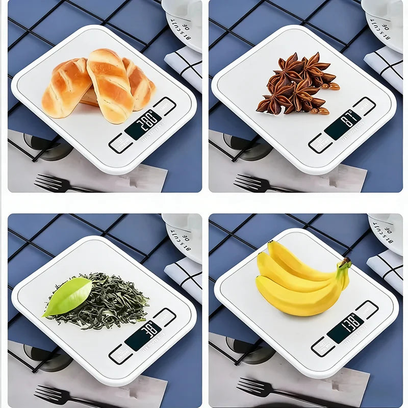 Stainless Steel Food Scale with LED Display, 1g Accuracy