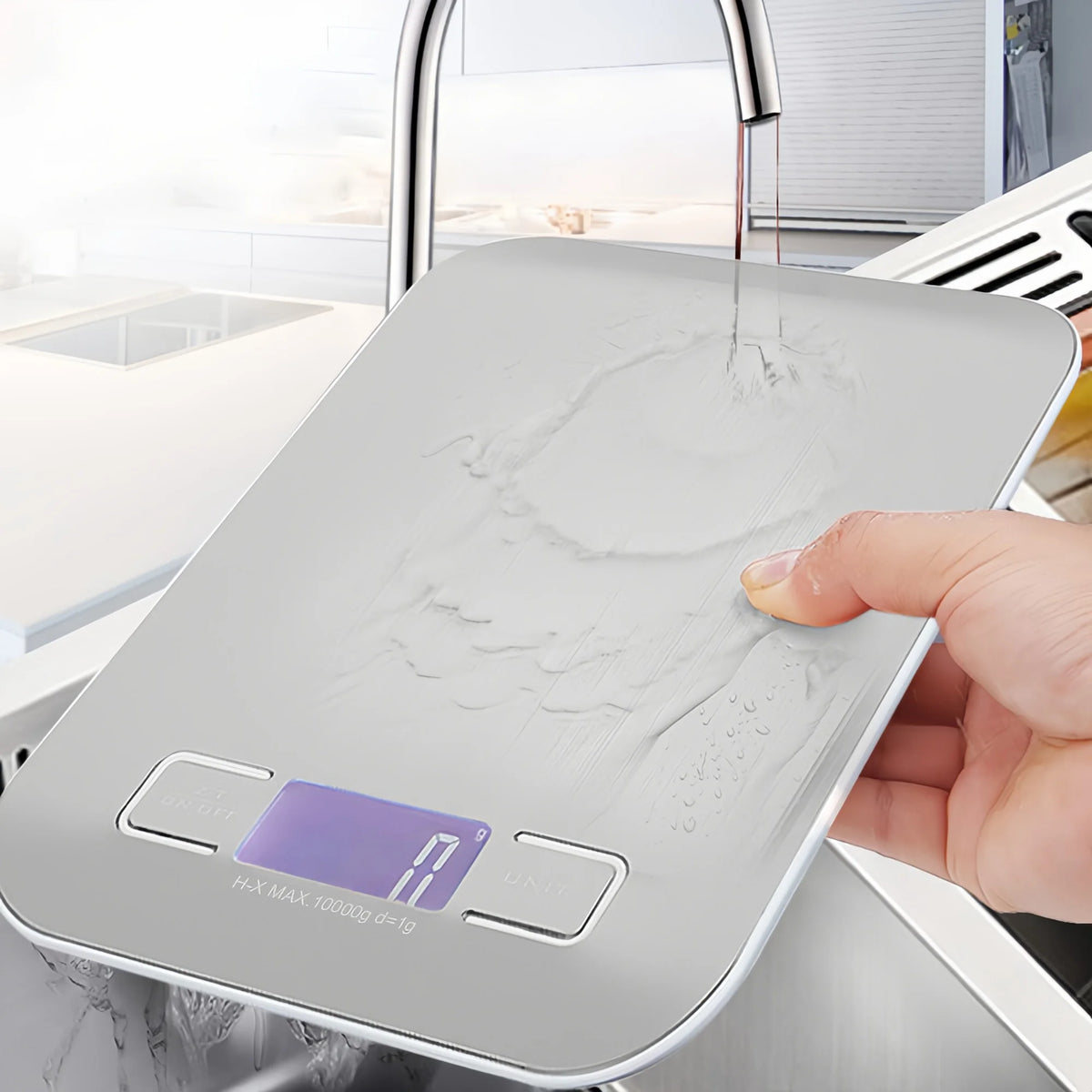 Stainless Steel Food Scale with LED Display, 1g Accuracy