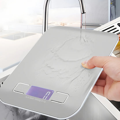 Stainless Steel Food Scale with LED Display, 1g Accuracy