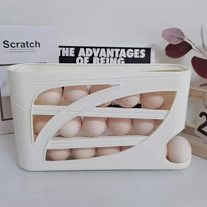3-Tier Rolling Egg Dispenser & Storage Rack – Holds Up to 24 Eggs